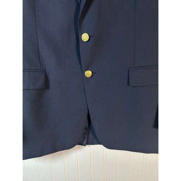 Lauren Ralph Lauren Blazer Mens 42 RNavy  Wool  2 Button wedding interview - Picture 12 of 12